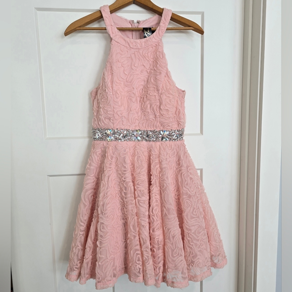 Trixxi Formal Dress Sz 5 Junior Women's Prom Wedding Pageant Sparkly Bling Pink
